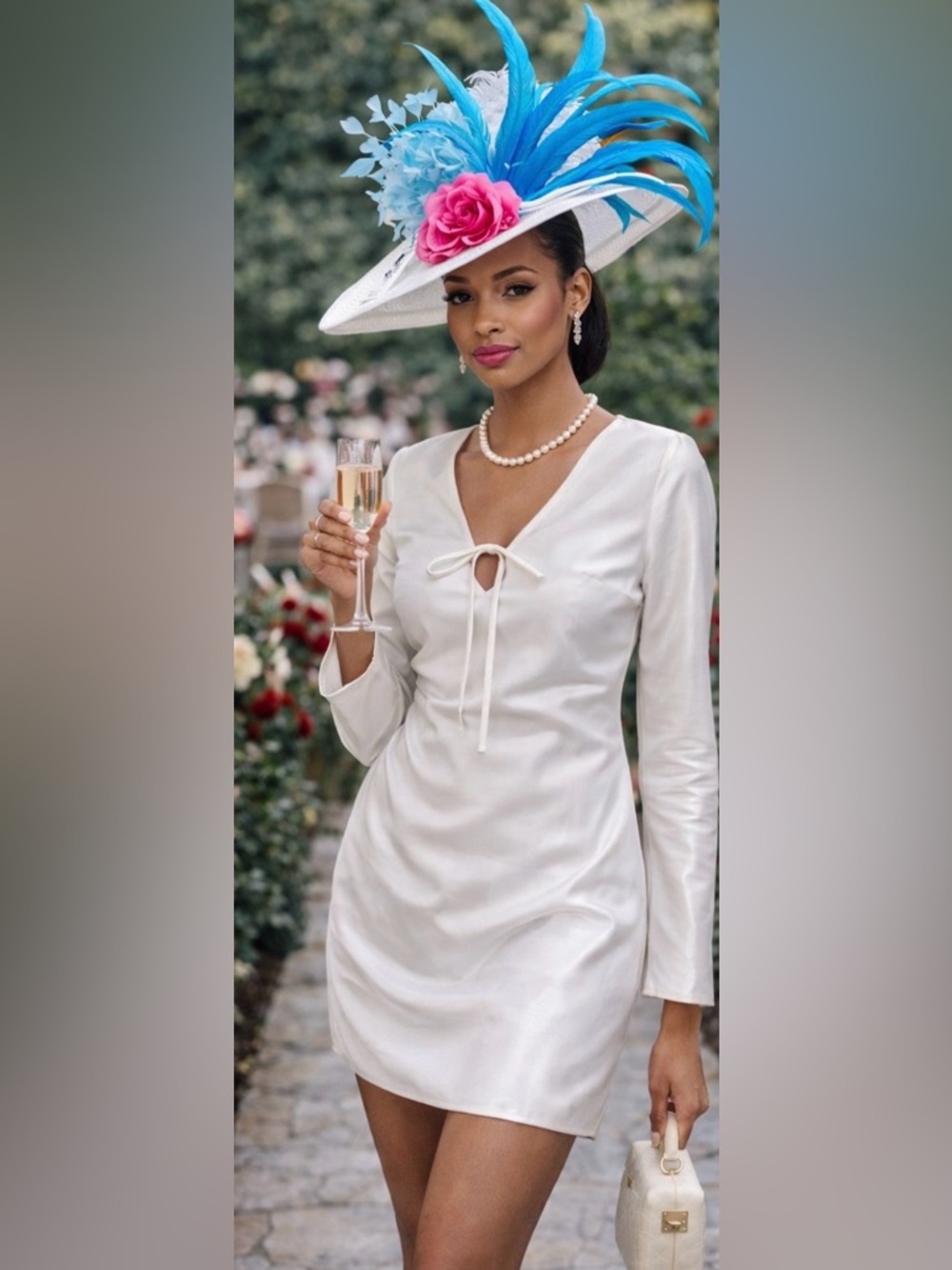 Anthropologie White Satin V-Neck Tie-Front Mini Dress